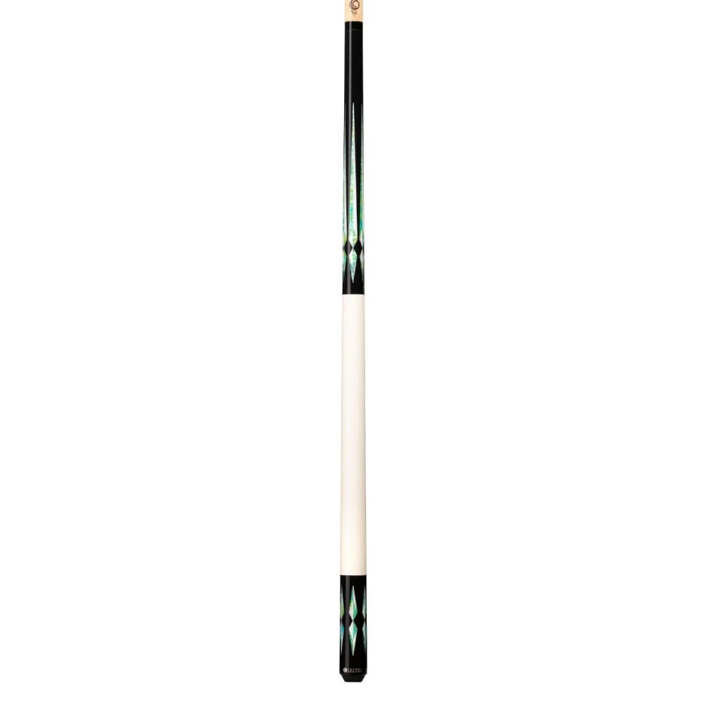 Lucasi Custom Imitation Bone & Black/Green Blue Wrapless Cue LZC48