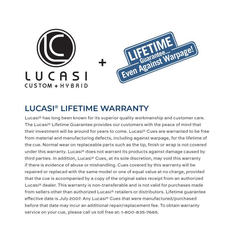 Lucasi Custom Black & Grey/Blue Wrapless Cue  LZC53