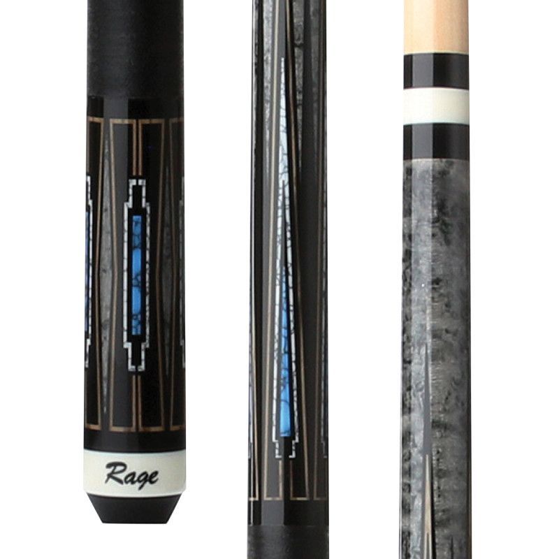 Rage Blue Deco Cue with Black Nylon Wrap RG217