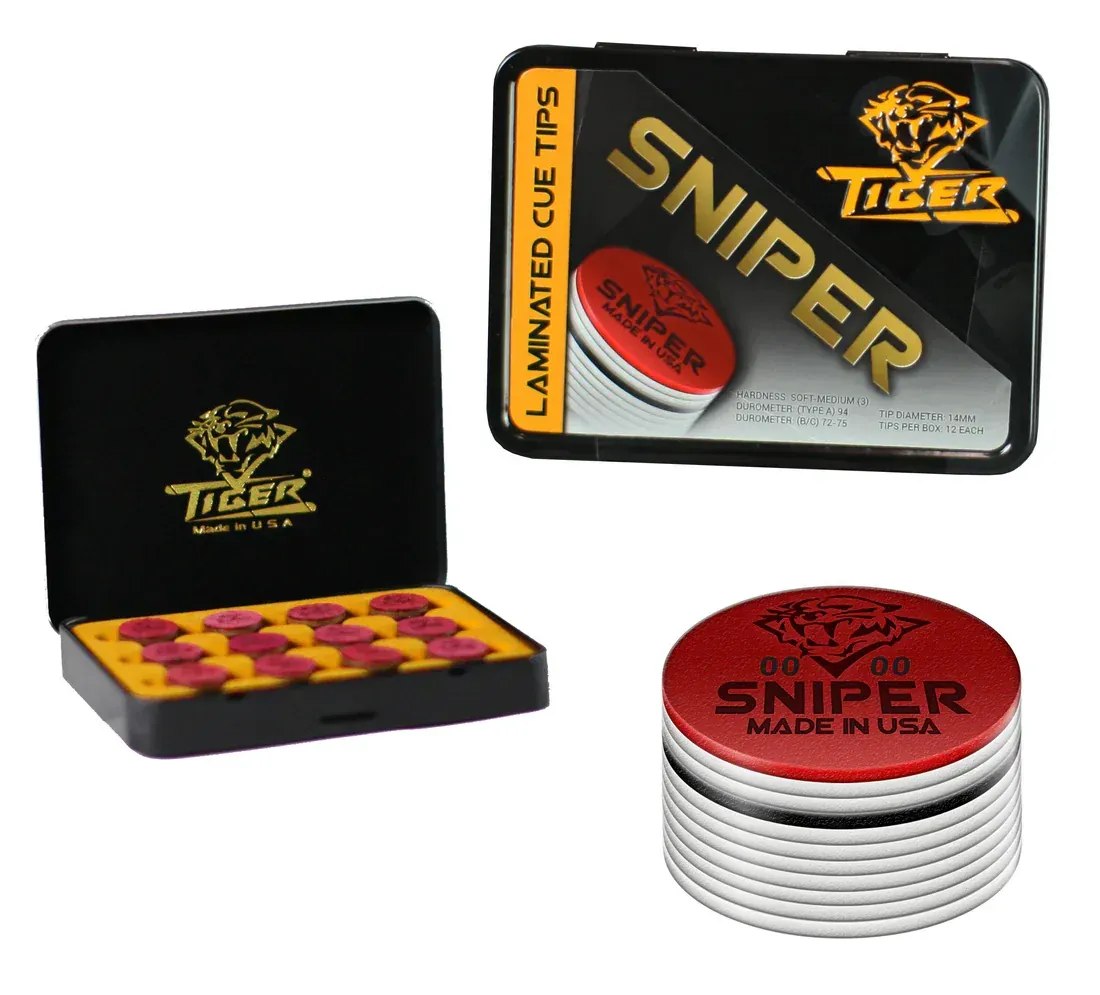 TIGER Sniper Laminated Cue Tip - Sold Single