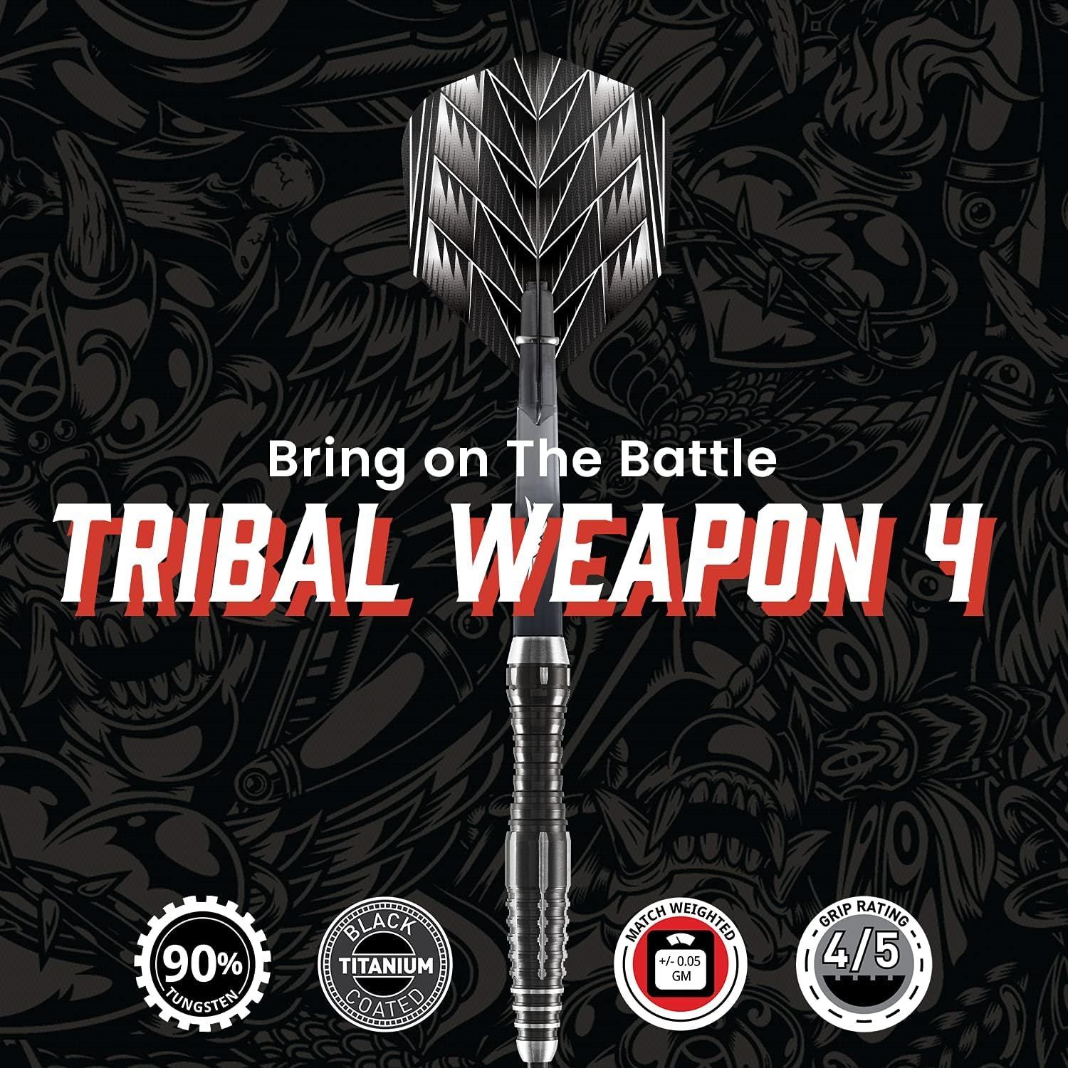 Shot Darts Steel Tip, Tribal Weapon 4 90% Tungsten TWST