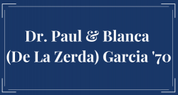A blue sign that says dr. paul & blanca on it