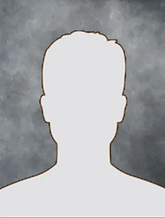A silhouette of a woman without a face on a gray background.