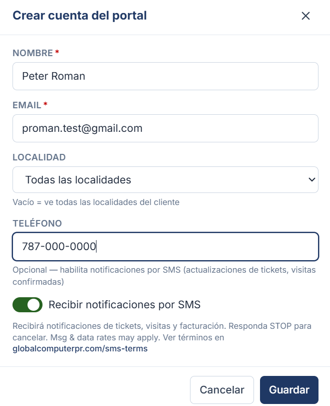 Phone number collection form with SMS consent toggle