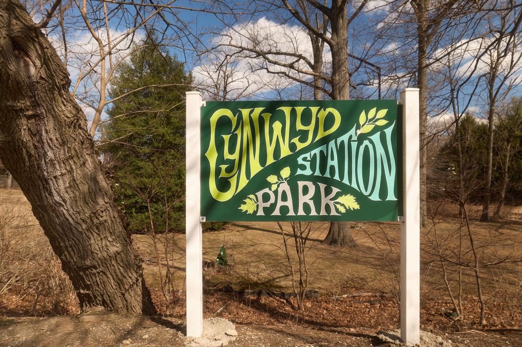 Cynwyd Station Park sign