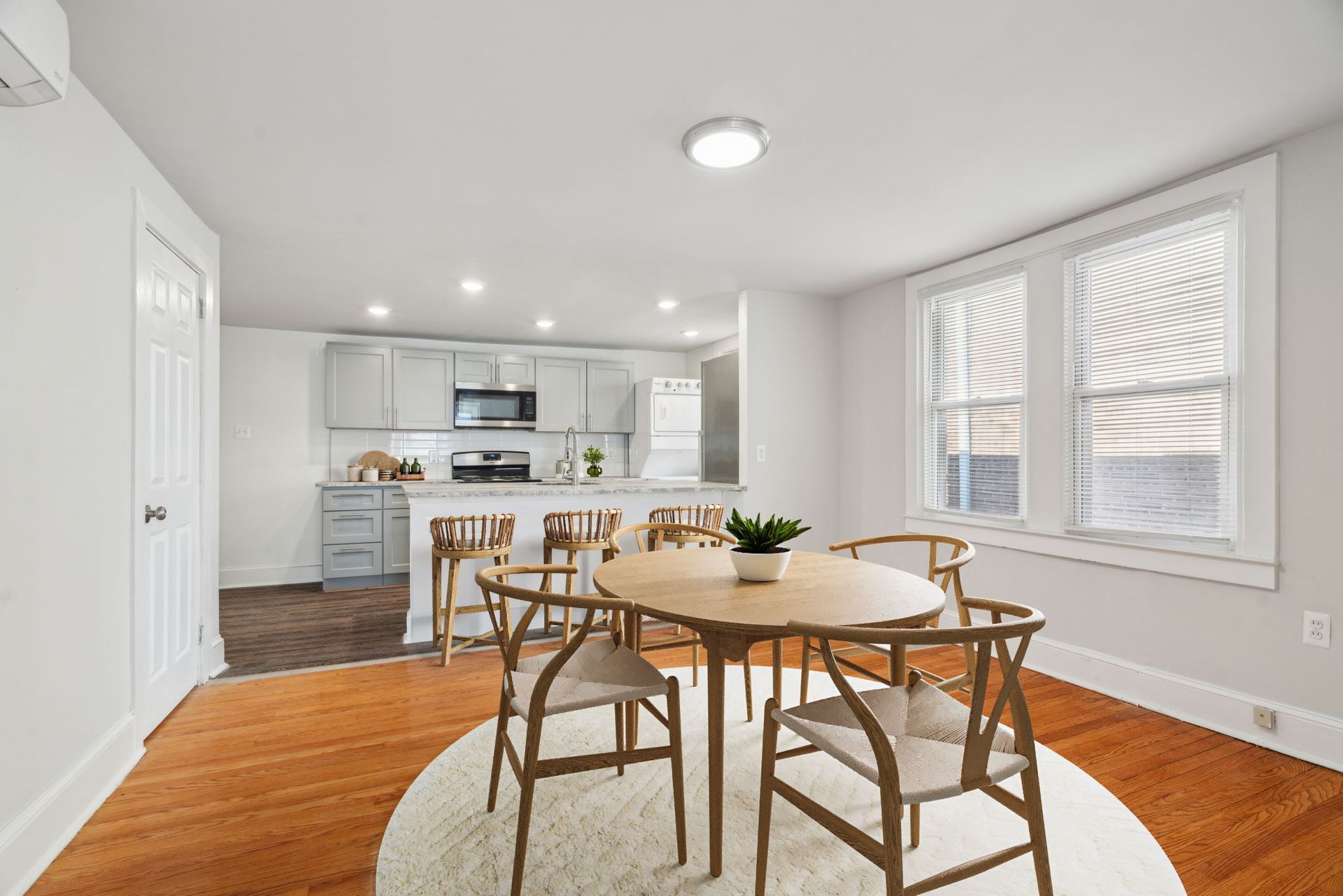 Open kitchen and dining room in 10 Montgomery, Bala Cynwyd