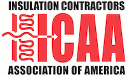 Insulation Contractors Association of America logo with red “ICAA” and gray text on white background