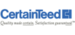 CertainTeed logo with blue text and gray tagline on a white background