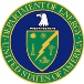 U.S. Department of Energy seal: blue and gold circular emblem with eagle and torch on a black background