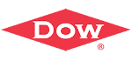 Dow logo in red and white on a white background