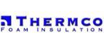 Thermco Foam Insulation logo in blue text on a white background