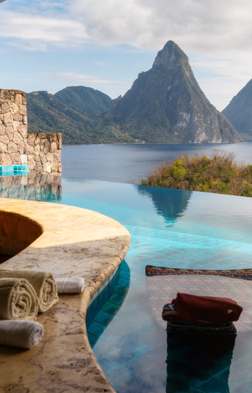 Luxury pool with an ocean view