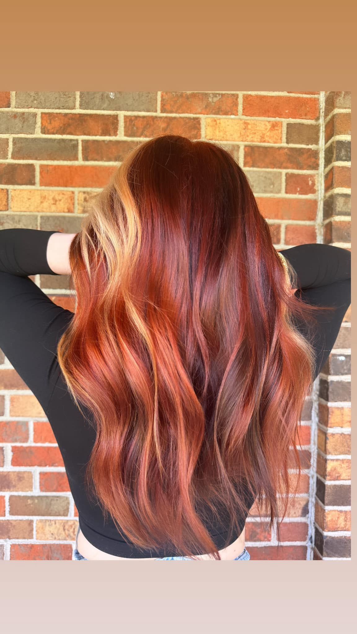 woman with red and blonde hair springfield salon
