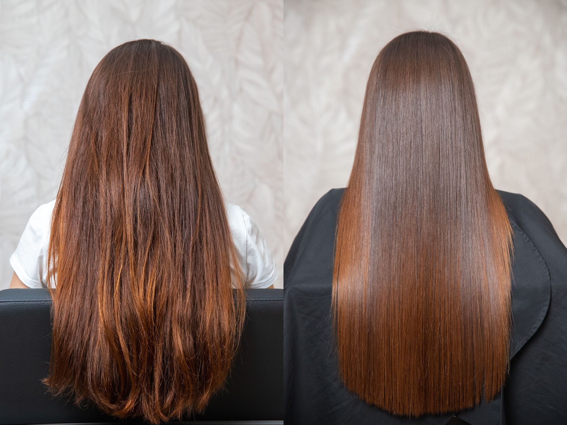 before and after hair gloss treatment at Springfield MO top salon