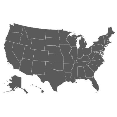 A blue map of the united states of america