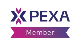 Logo of PEXA MEMBER coloured in Purple and Violet - Conveyancing in Street Mudgee, NSW