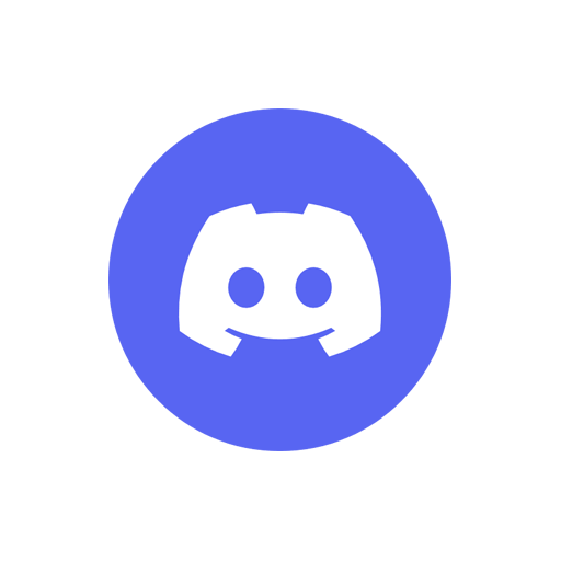 Discord logo: white gamepad face in a blue circle