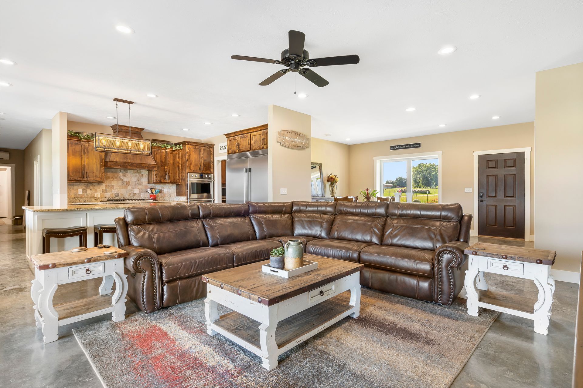 Living room view | Custom ICF Farmhouse | block dealers in Branson MO