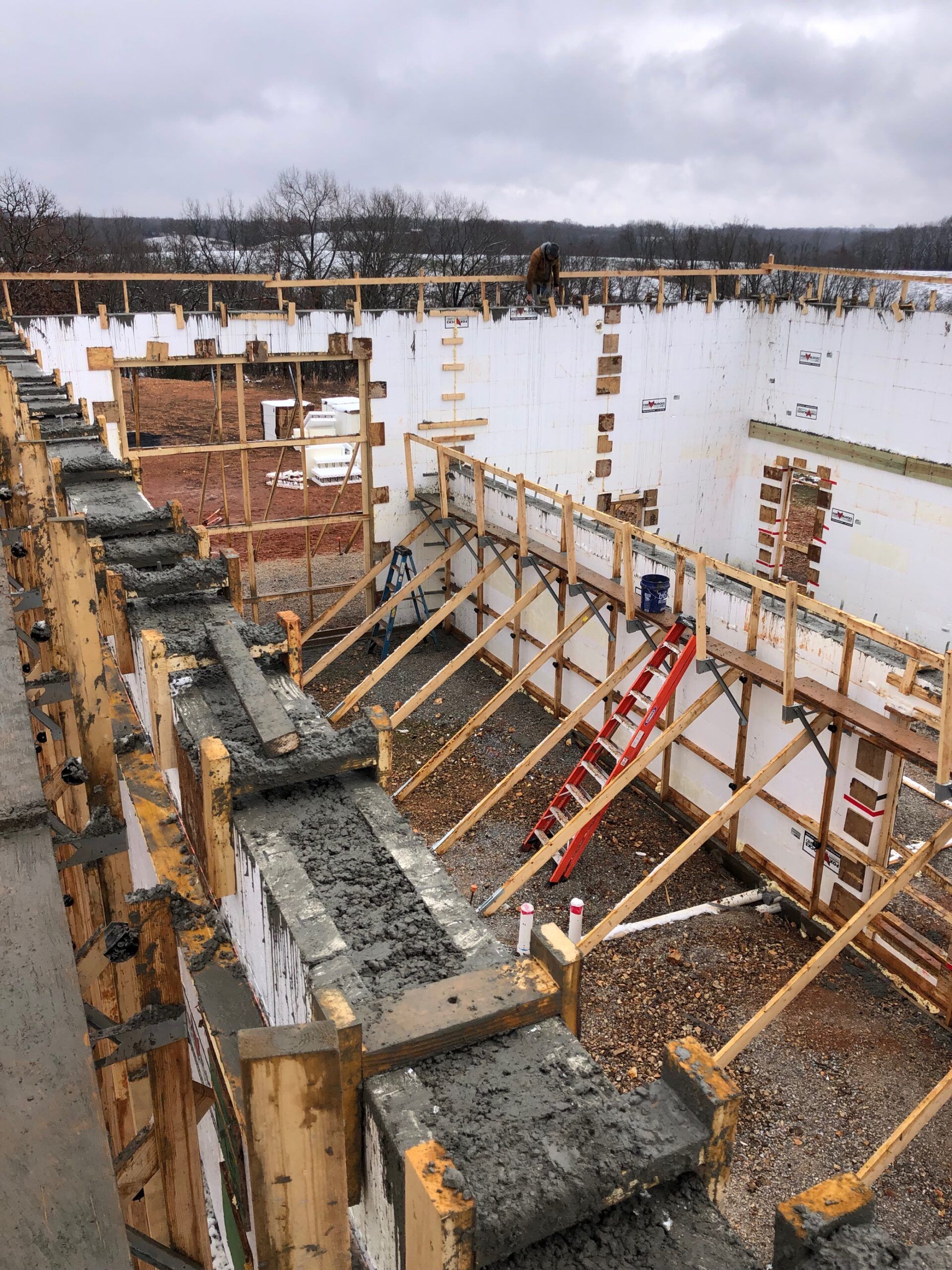 during icf block installation for custom home in Springdale AR
