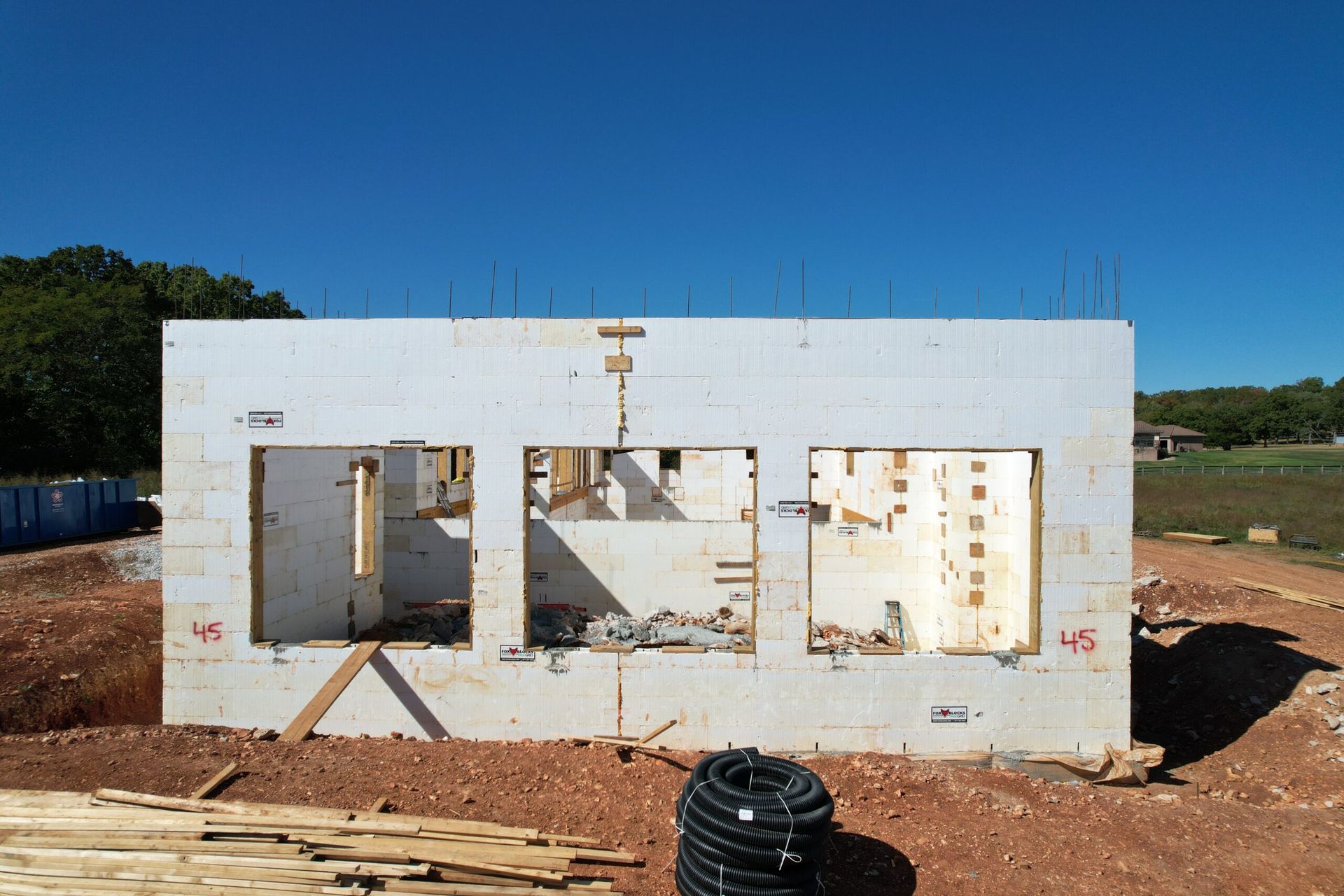 ICF homes that save money on electric bills | During icf installation of footers and walls on house in Branson MO