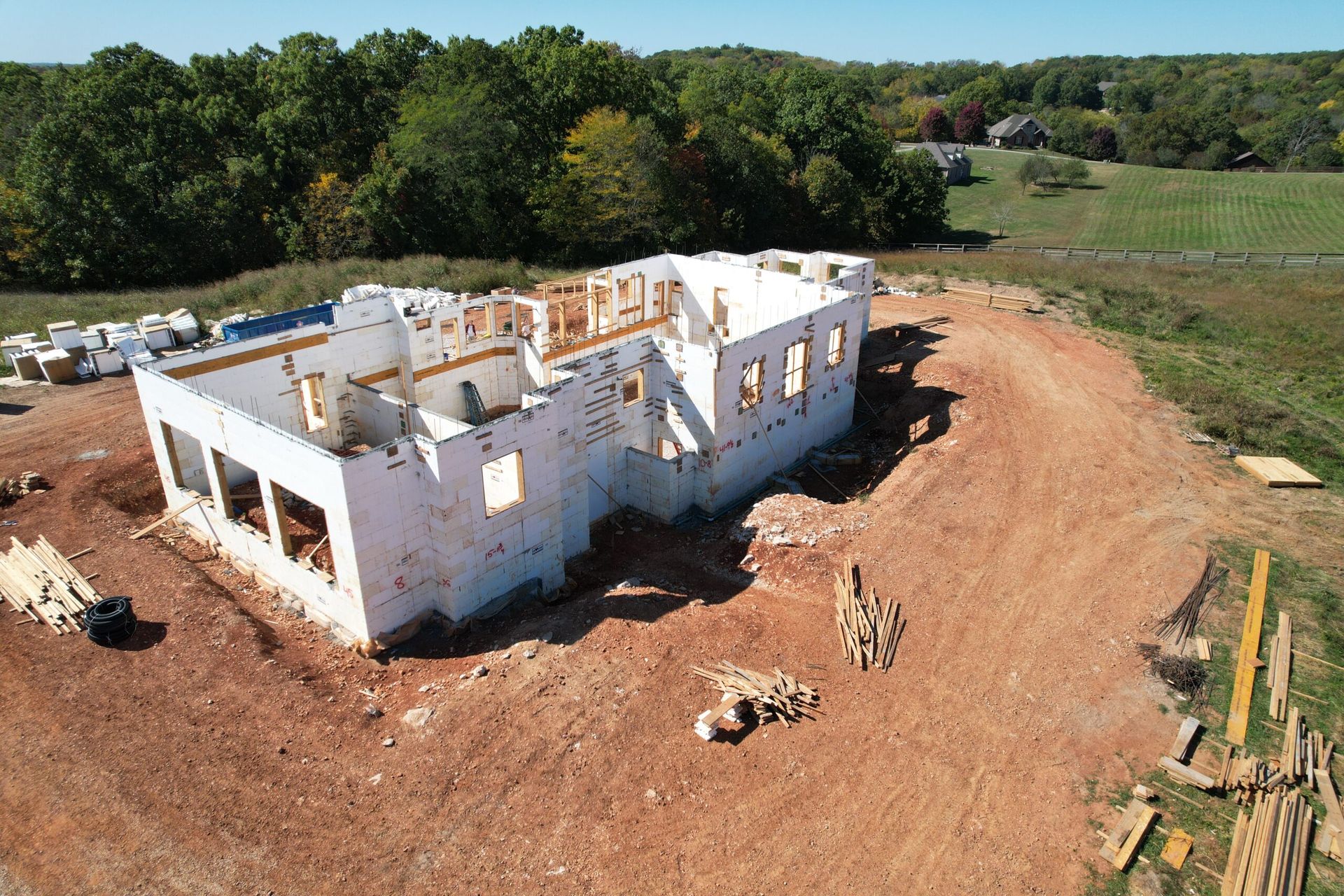 ICF homes that save money on electric bills | During icf installation of footers and walls on house in Branson MO