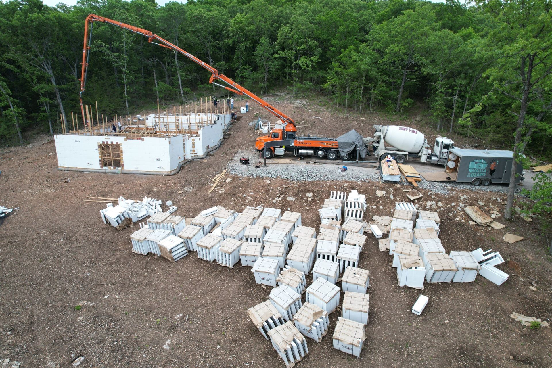 installing icf blocks for Home Build in Branson MO