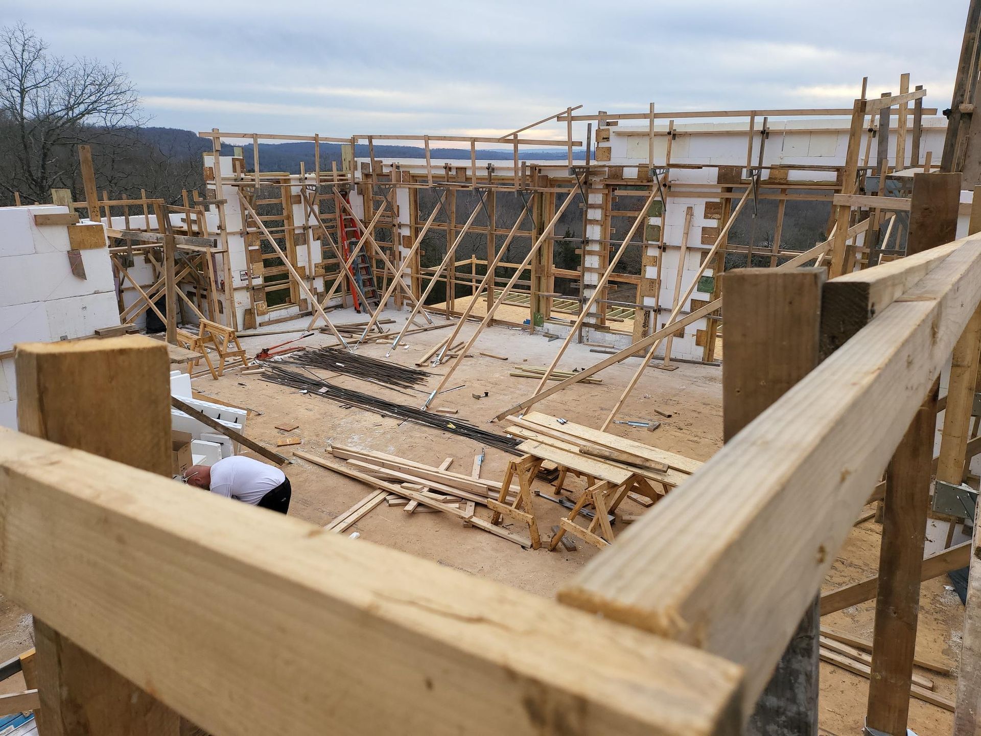 ICF footers and walls getting installed | Concrete eco friendly green homes | Branson, Kansas City MO