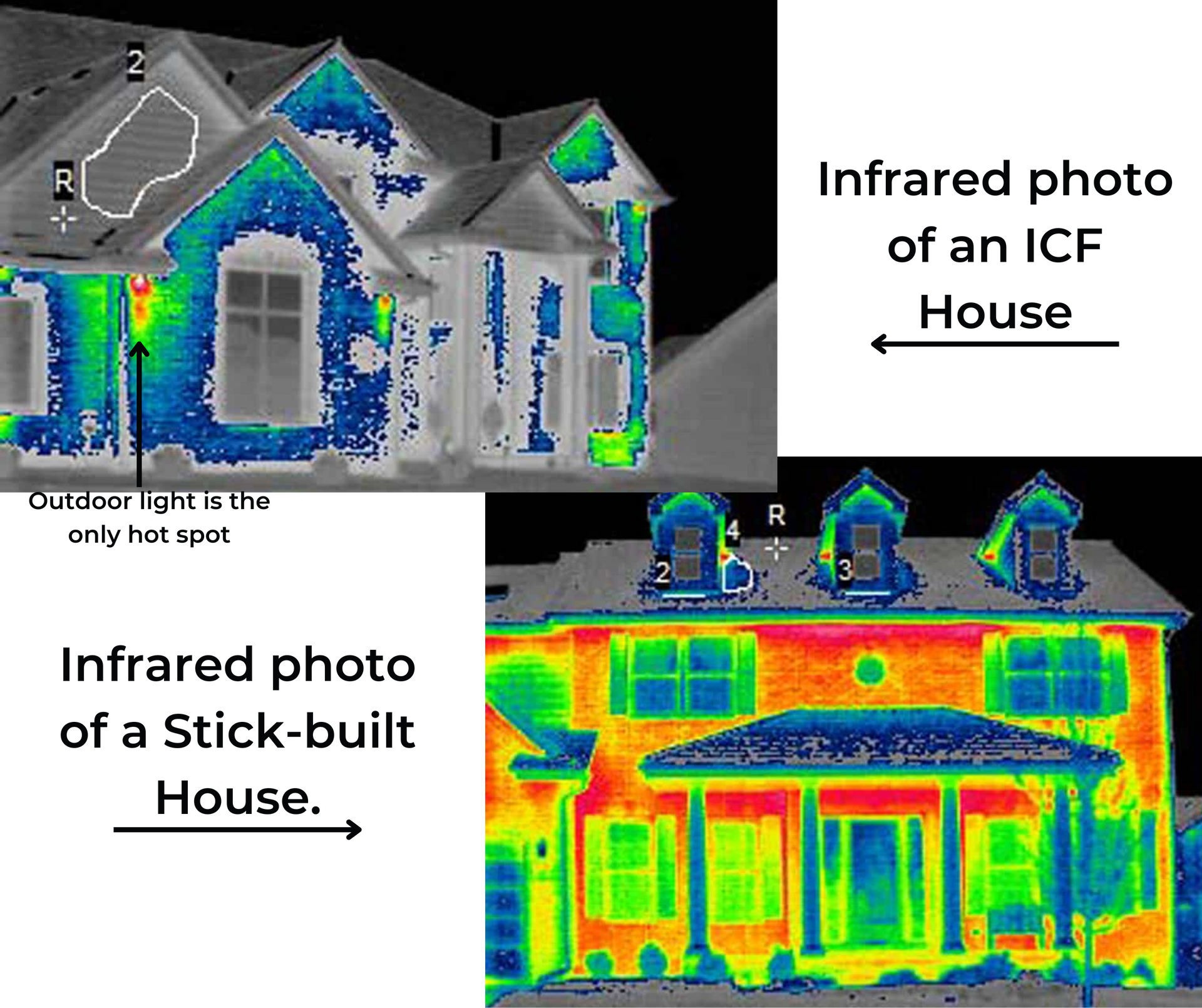 energy saving green home infrared image of home | ICF contractors near kansas city MO