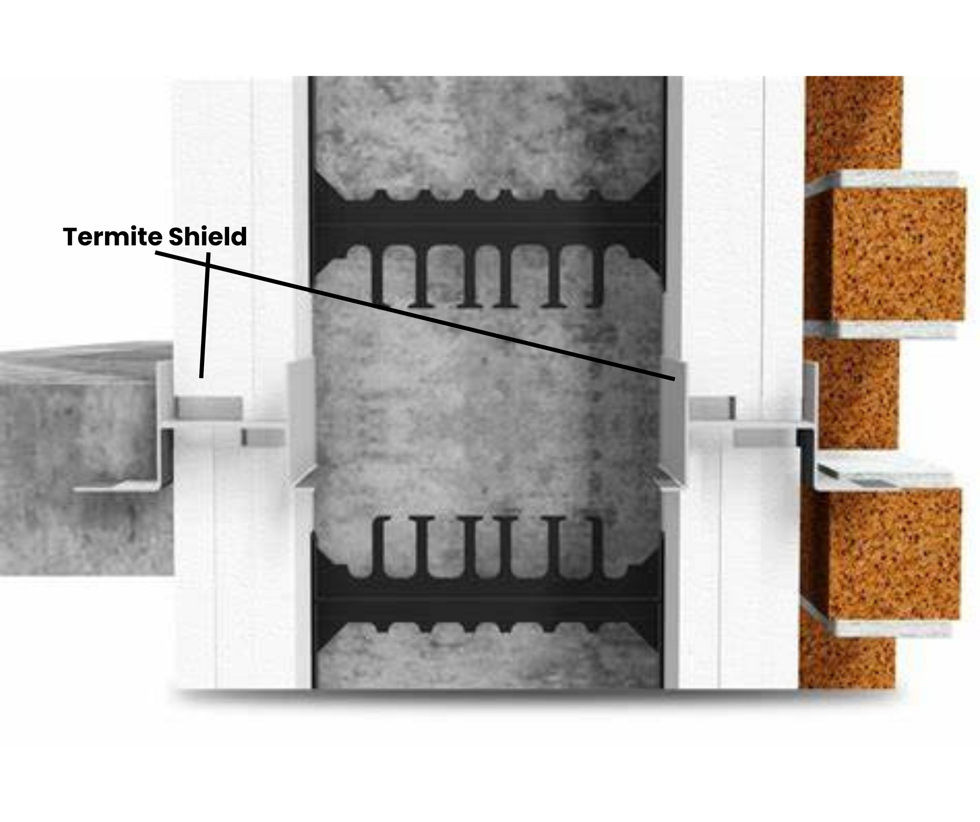 A diagram of a termite shield on an ICF wall - ICF in Springfield MO