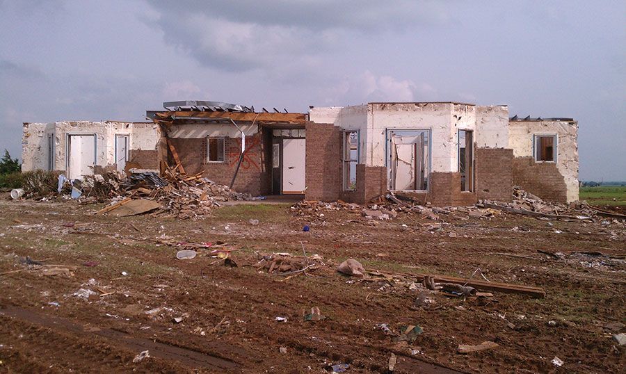 tornado resistant safe rooms and homes | Image of home surviving after tornado in Branson, MO