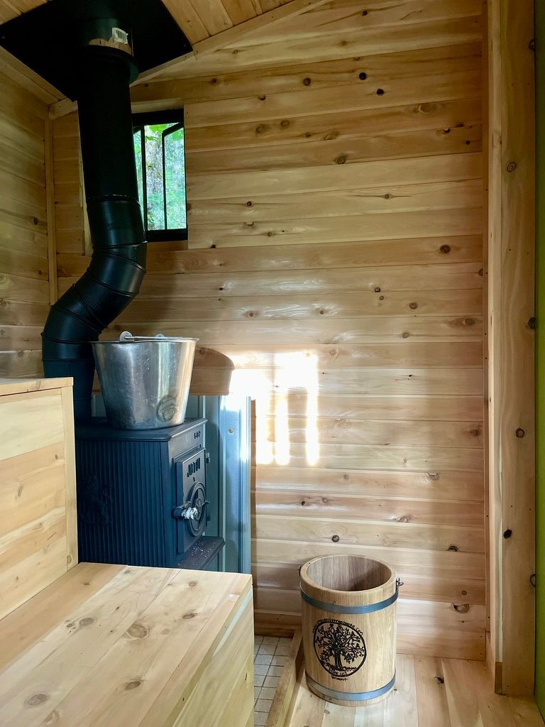 The inside of the sauna