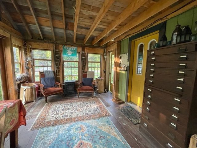 The Bedrock House seating area on the porch