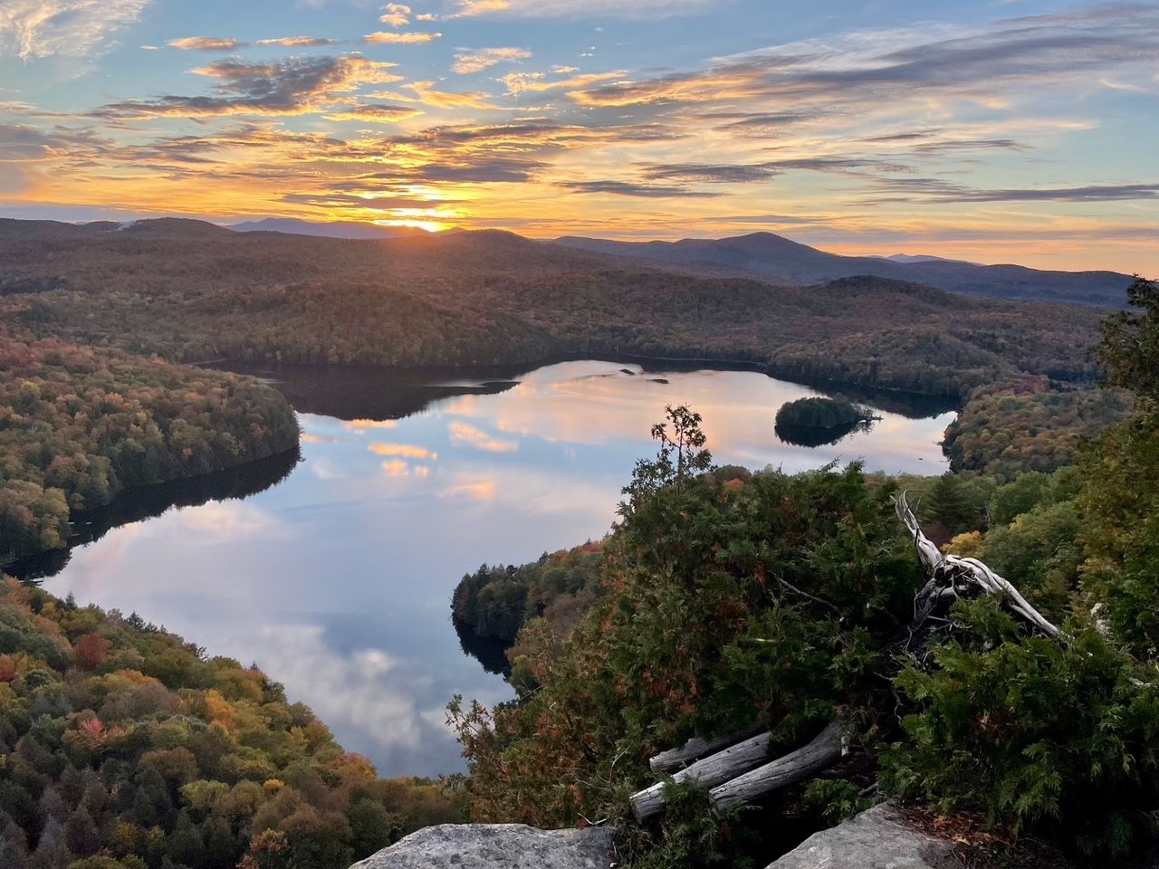 The view of Nichols pond from Nichols ledge