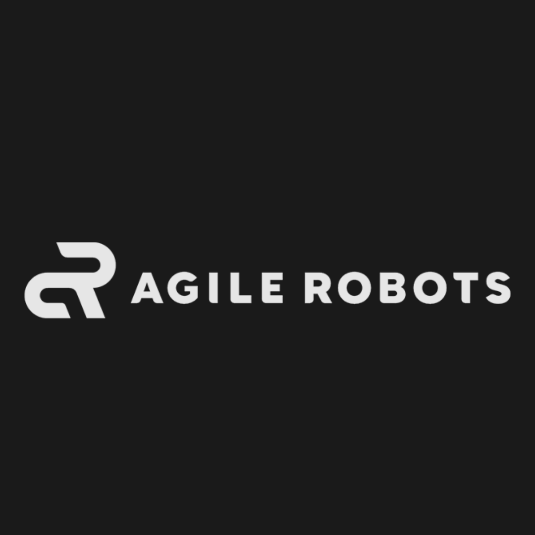 Agile Robots logo in white on a dark background