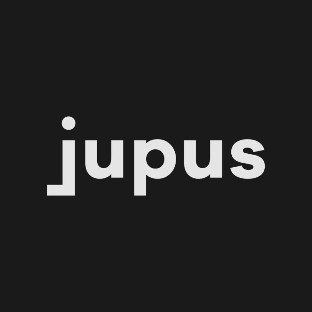 White “jupus” text on a dark background.