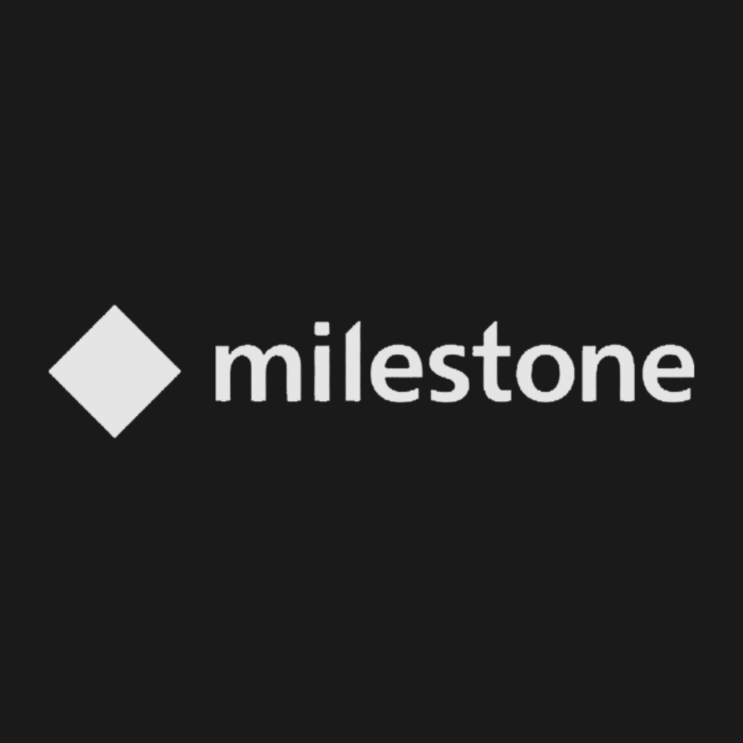 White diamond icon next to the word “milestone” on a dark background