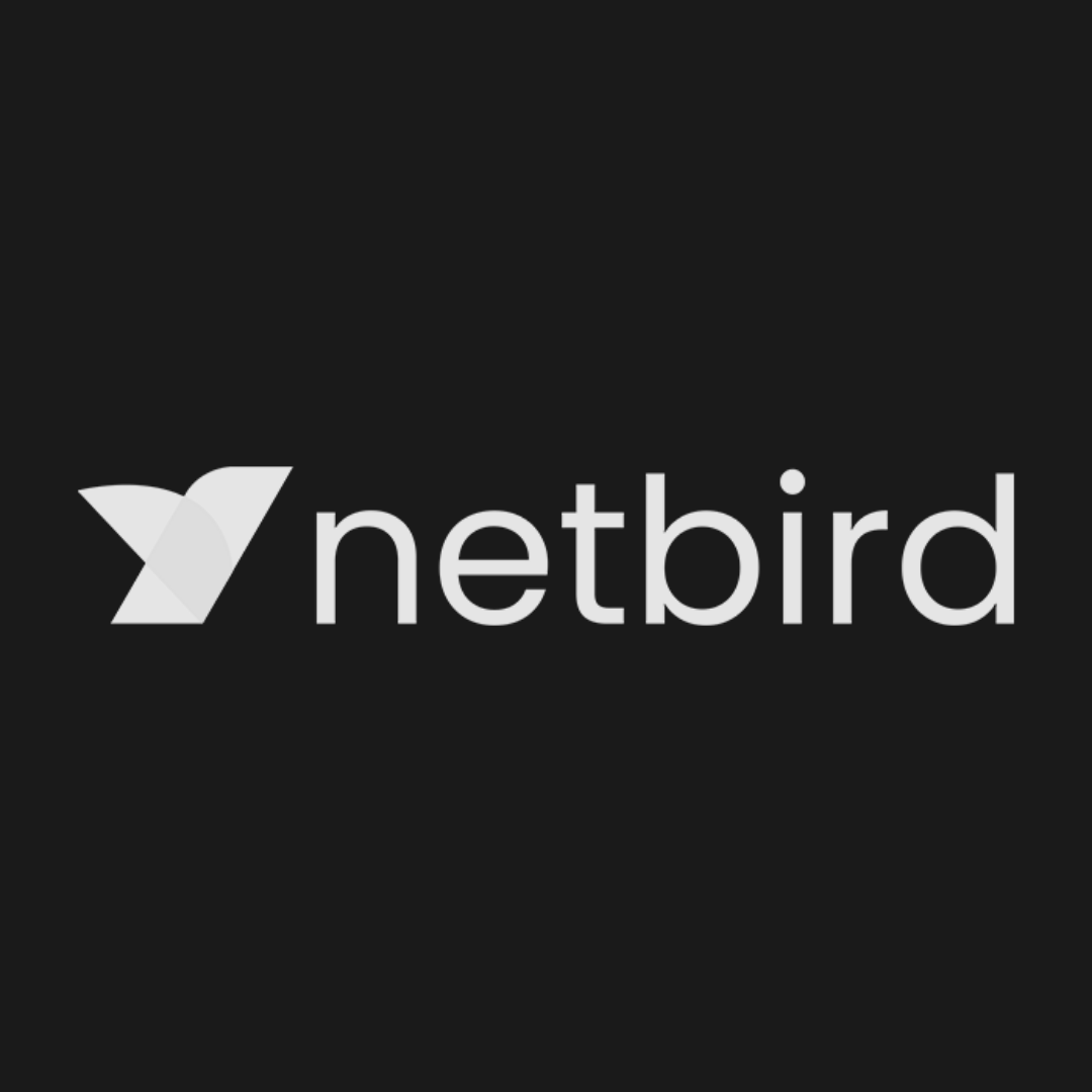 Netbird logo on a dark background