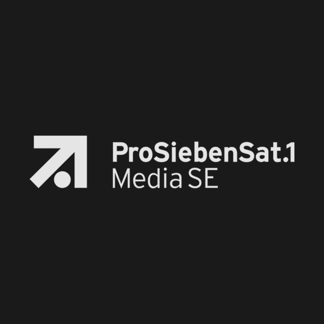 ProSiebenSat.1 Media SE logo in white on a black background