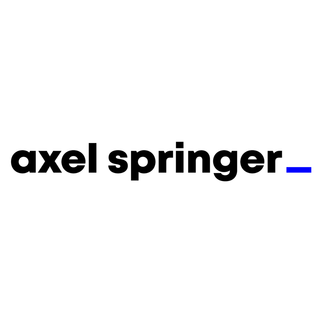 Axel Springer logo in black text with a blue underline on a white background