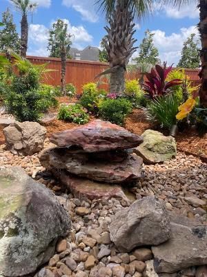 Water feature created and installed by Beau Monde in Lafayette, LA