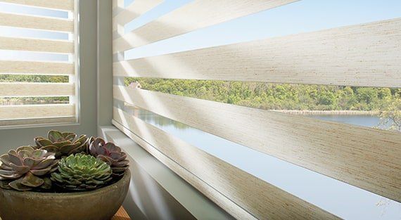 Roller Shades near Elizabethtown, Kentucky (KY), including Hunter Douglas Designer Banded Shades, roller blinds, solar shades