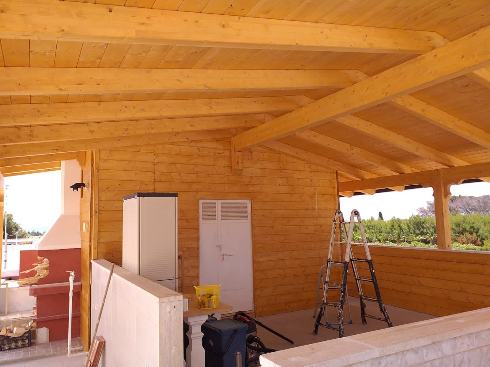 interno di casa in legno