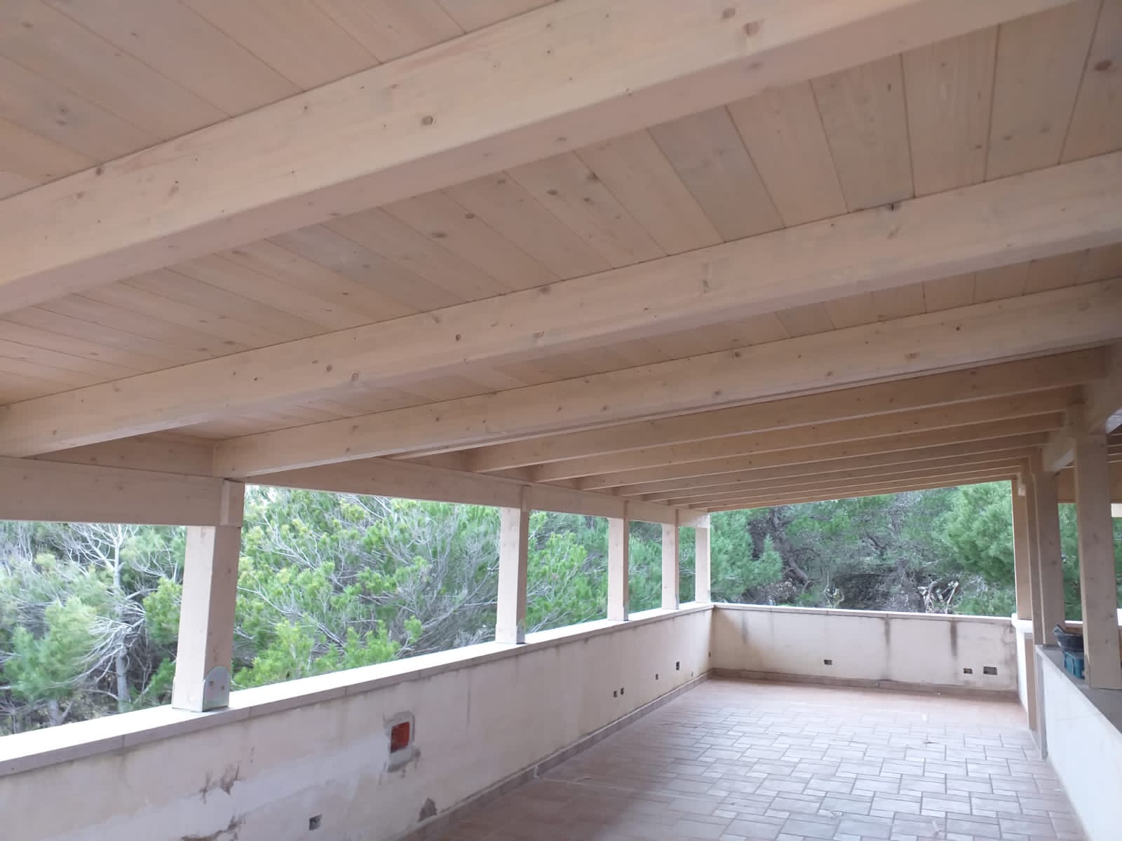 copertura in legno per terrazzo