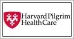 Harvard Pilgrim Health Care logo with red shield icon and black text