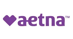 Purple Aetna logo with a heart icon and wordmark
