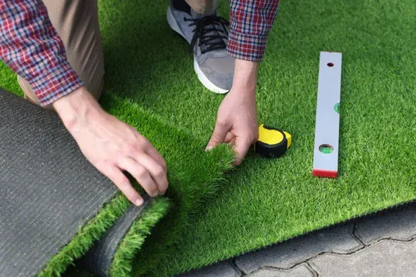 Backyard putting green installation in Spring Grove PA providing a custom golf practice area with realistic turf surfaces