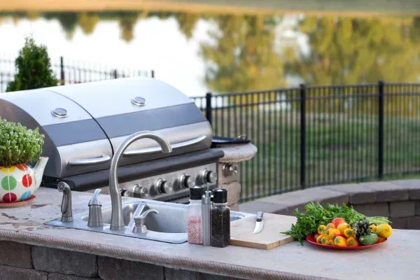 Built in grill outdoor kitchen in Spring Grove PA providing a convenient and modern backyard cooking setup