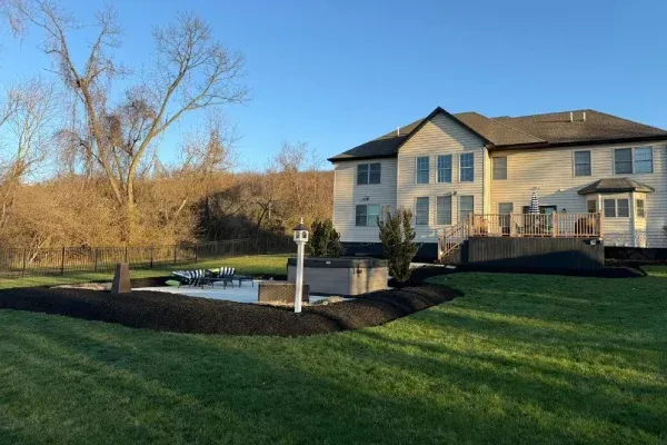 Concrete shed pad installation in Spring Grove PA providing a durable base for outdoor storage buildings