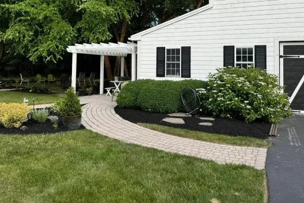Custom outdoor pathways in Spring Grove PA improving accessibility and flow throughout landscaped yard areas