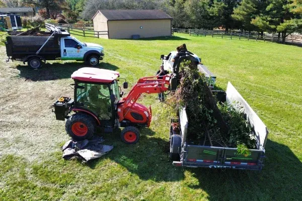 Land clearing and site preparation in Spring Grove PA removing vegetation and debris to create build ready property surfaces
